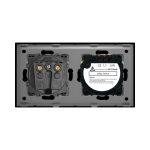 Intrerupator Dublu Cap Scara / Cruce + Priza cu Rama din Sticla LUXION - imagine 4