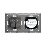 Intrerupator Dublu Cap Scara / Cruce + Priza cu Rama din Sticla LUXION - imagine 4