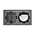 Intrerupator Simplu Cap Scara / Cruce + Priza cu Rama din Sticla LUXION - imagine 4