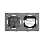 Intrerupator Simplu Cap Scara / Cruce + Priza cu Rama din Sticla LUXION - imagine 4