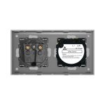 Intrerupator Simplu Cap Scara / Cruce + Priza cu Rama din Sticla LUXION - imagine 4