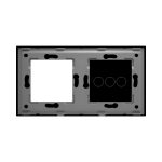 Panou Intrerupator Triplu cu Touch si Priza Simpla Din Sticla LUXION - imagine 4