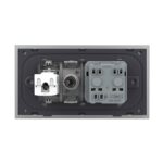 Priza Dubla Livolo cu Rama din Sticla 1 Priza Schuko+TV/internet, Standard Italian - Serie Noua - imagine 4