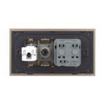 Priza Dubla Livolo cu Rama din Sticla 1 Priza Schuko+TV/internet, Standard Italian - Serie Noua - imagine 4