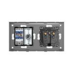 Priza Schuko + TV + Internet cu Rama Din Sticla LUXION - imagine 4