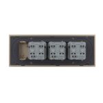 Priza tripla cu blank Livolo cu rama din sticla 6/7 module - standard Italian - imagine 4