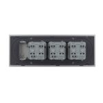 Priza tripla cu blank Livolo cu rama din sticla 6/7 module - standard Italian - imagine 4