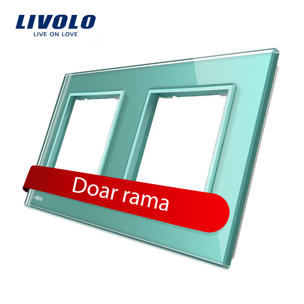 01-bb-c7-sr-sr-18-rama-livolo-dubla-verde-panou-din-sticla-rezistenta-la-zgarieturi.jpg Rama priza dubla Livolo din sticla - imagine 1
