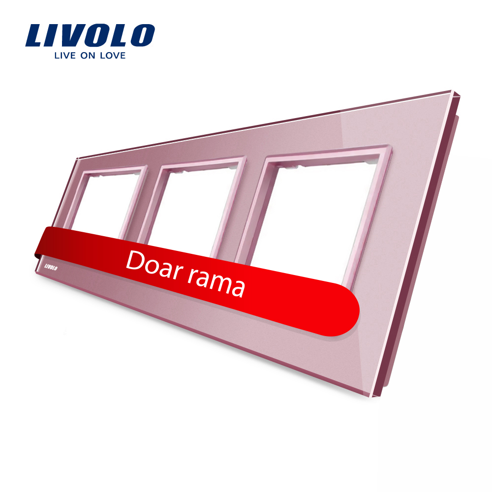 01-bb-c7-sr-sr-sr-17-rama-livolo-roz-panou-din-sticla-rezistenta-la-zgarieturi.jpg Rama priza tripla Livolo din sticla - imagine 1