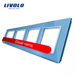 Rama priza cvadrupla Livolo din sticla