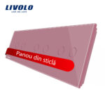 Panou intrerupator dublu+dublu+dublu cu touch Livolo din sticla