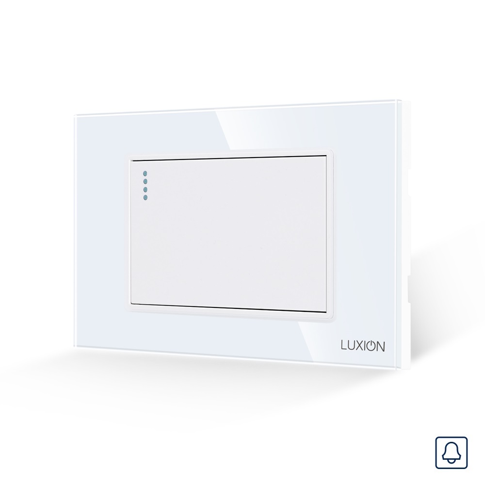 01-intrerupator-cu-revenire-mecanic-luxion-sticla-italian-3m-alb.jpg Intrerupator cu Revenire (Sonerie) Mecanic LUXION cu Rama din Sticla, Standard Italian, 3M - imagine 1