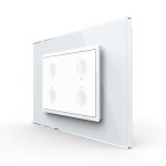 Intrerupator cvadruplu cu touch Livolo cu rama din sticla, standard Italian - Serie noua