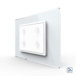 Intrerupator cvadruplu wireless cu touch Livolo cu rama din sticla, standard Italian - Serie noua