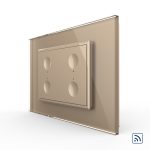 Intrerupator cvadruplu wireless cu touch Livolo cu rama din sticla, standard Italian - Serie noua