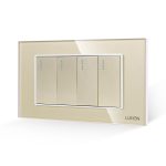 Intrerupator Cvadruplu Mecanic LUXION cu Rama din Sticla, Standard Italian, 4M