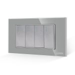 Intrerupator Cvadruplu Mecanic LUXION cu Rama din Sticla, Standard Italian, 4M