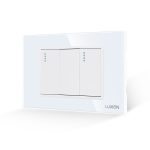 Intrerupator Dublu Mecanic LUXION cu Rama din Sticla, Standard Italian, 3M