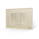 Intrerupator Dublu Mecanic LUXION cu Rama din Sticla, Standard Italian, 3M