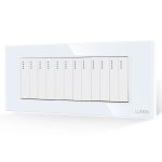 Intrerupator Mecanic 12 Posturi LUXION cu Rama din Sticla, Standard Italian, 6M