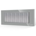 Intrerupator Mecanic 12 Posturi LUXION cu Rama din Sticla, Standard Italian, 6M