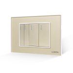 Intrerupator Mecanic 4 Posturi LUXION cu Rama din Sticla, Standard Italian, 3M