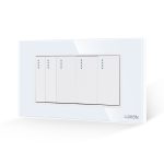 Intrerupator Mecanic 5 Posturi LUXION cu Rama din Sticla, Standard Italian, 4M