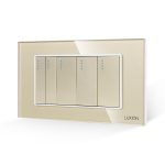 Intrerupator Mecanic 5 Posturi LUXION cu Rama din Sticla, Standard Italian, 4M