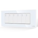 Intrerupator Mecanic 6 Posturi LUXION cu Rama din Sticla, Standard Italian, 6M