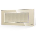 Intrerupator Mecanic 6 Posturi LUXION cu Rama din Sticla, Standard Italian, 6M