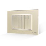 Intrerupator Mecanic 6 Posturi LUXION cu Rama din Sticla, Standard Italian, 3M