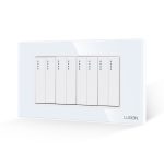 Intrerupator Mecanic 8 Posturi LUXION cu Rama din Sticla, Standard Italian, 4M