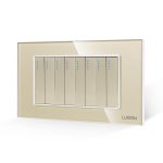 Intrerupator Mecanic 8 Posturi LUXION cu Rama din Sticla, Standard Italian, 4M