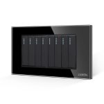 Intrerupator Mecanic 8 Posturi LUXION cu Rama din Sticla, Standard Italian, 4M