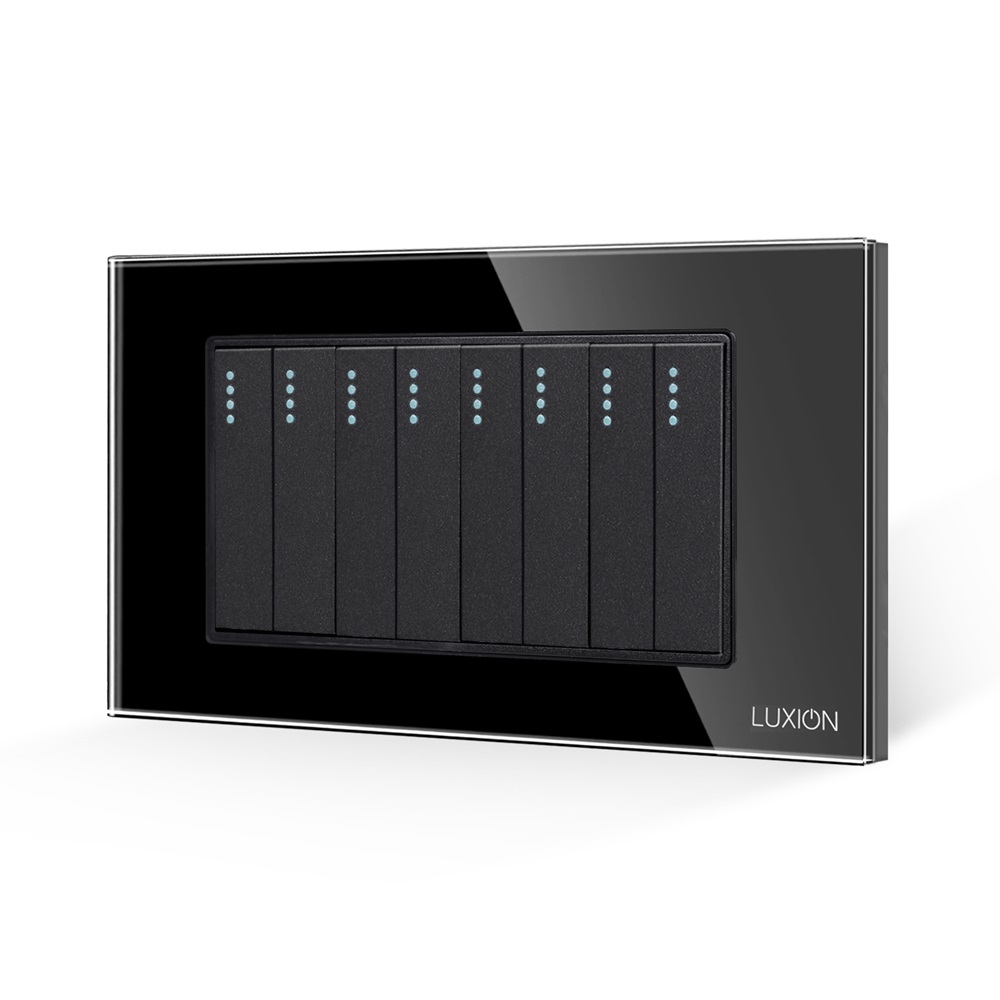 01-intrerupator-mecanic-8-posturi-luxion-italian-4m-negru.jpg Intrerupator Mecanic 8 Posturi LUXION cu Rama din Sticla, Standard Italian, 4M - imagine 1