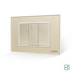 Intrerupator Simplu Cruce Mecanic 1M si 2 Taste False LUXION cu Rama din Sticla, Standard Italian, 3M