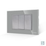 Intrerupator Simplu Cruce Mecanic 1M si 2 Taste False LUXION cu Rama din Sticla, Standard Italian, 3M