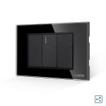 Intrerupator Simplu Cruce Mecanic 1M si 2 Taste False LUXION cu Rama din Sticla, Standard Italian, 3M