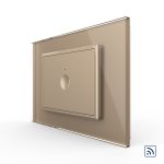 Intrerupator simplu wireless cu touch Livolo cu rama din sticla, standard Italian - Serie noua