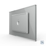 Intrerupator simplu wireless cu touch Livolo cu rama din sticla, standard Italian - Serie noua