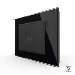 Intrerupator simplu wireless cu touch Livolo cu rama din sticla, standard Italian - Serie noua