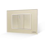 Intrerupator Simplu Mecanic 1M si 2 Taste False LUXION cu Rama din Sticla, Standard Italian, 3M