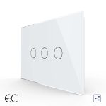 Intrerupator Triplu Cap Scara / Cruce cu Touch LIVOLO din Sticla, Standard Italian - protocol ZigBee EC