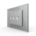 Intrerupator triplu cu touch Livolo cu rama din sticla, standard Italian - Serie noua