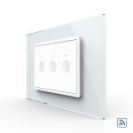 Intrerupator triplu wireless cu touch Livolo cu rama din sticla, standard Italian - Serie noua