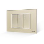 Intrerupator Triplu Mecanic LUXION cu Rama din Sticla, Standard Italian, 3M