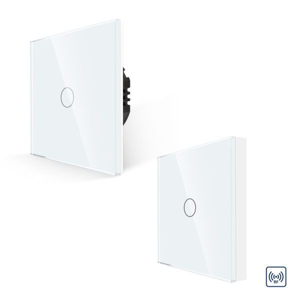 Pachet Intrerupator Simplu RF433 + Telecomanda 1 Canal RF433 cu Touch Din Sticla LUXION