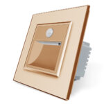 Lampa de veghe LED Livolo cu rama din sticla, Senzor miscare incorporat