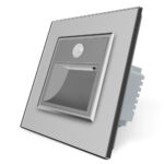 Lampa de veghe LED Livolo cu rama din sticla, Senzor miscare incorporat