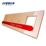 Panou intrerupator simplu+simplu+simplu cu touch + priza LIVOLO din sticla